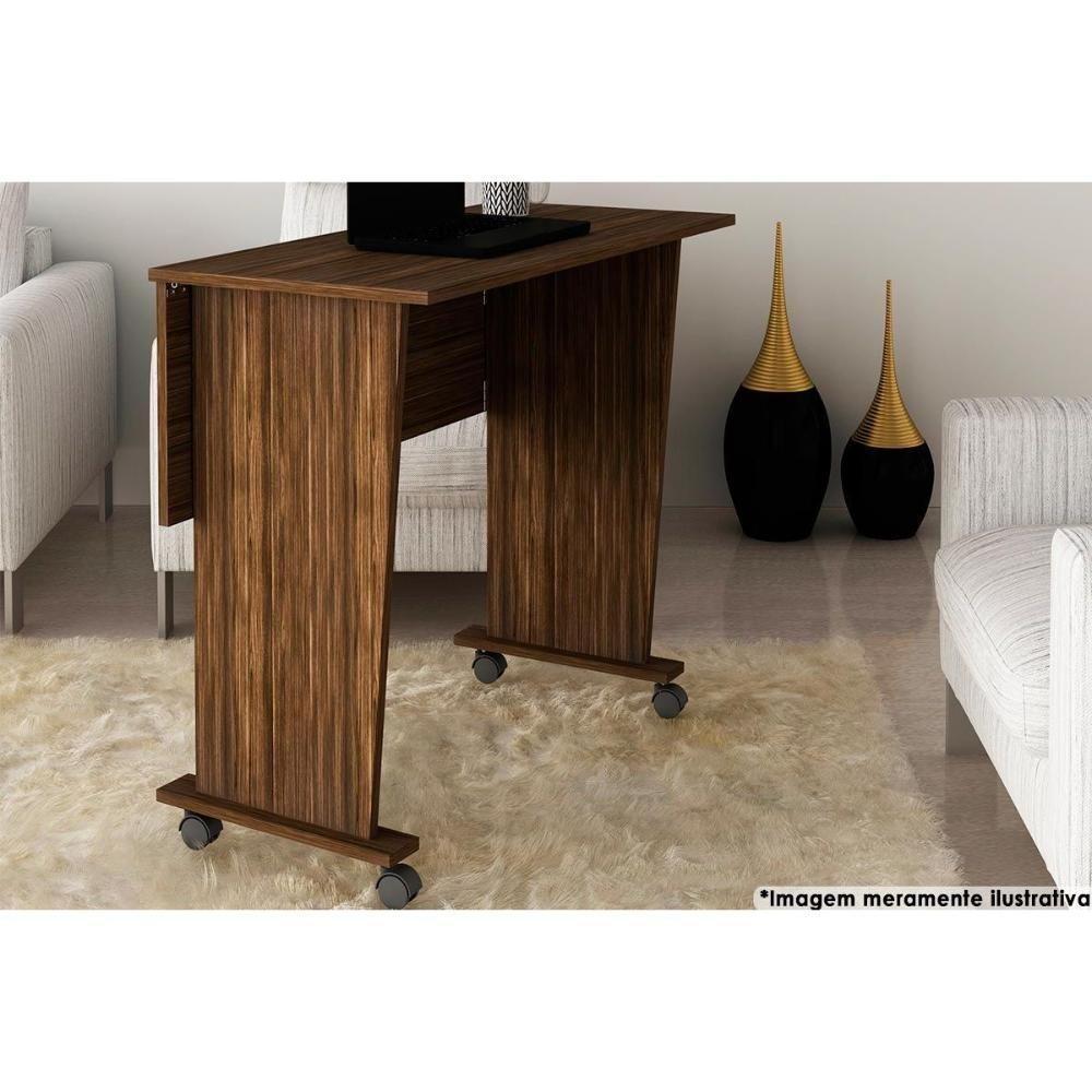 Mesa Multiuso Escritório Dobrável ME4117 c/ Rodízios Nogal - Tecno Mobili - 3