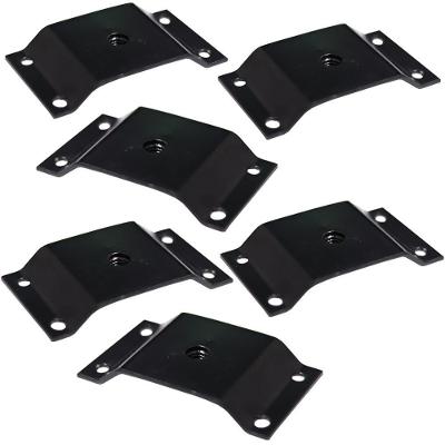 Kit 6 Chapinhas Fixação Pés Palito Gran Belo G59 Aço Carbono Rosca 5-16 Preto