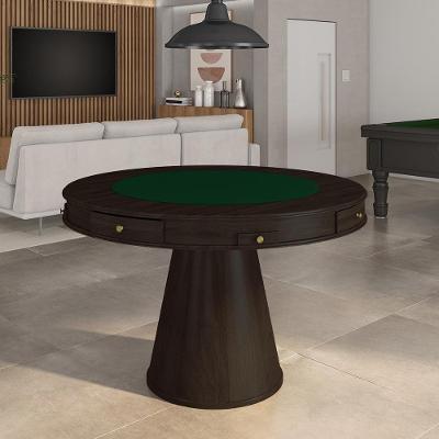 Mesa de Jogos Carteado Bellagio G42 4 Lugares Tampo Reversível 110x110cm Capuccino-verde Gran Belo