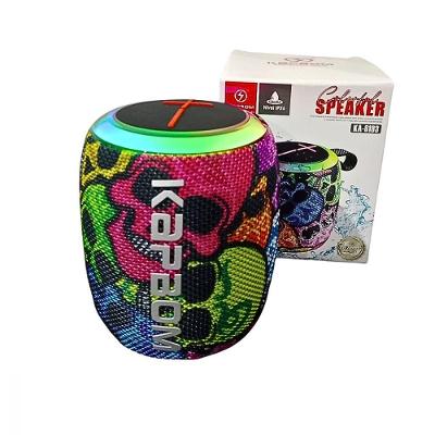 Mini Caixa de Som Bluetooth Portátil Kapbom Led Rgb Tws 7W Estampa Caveira