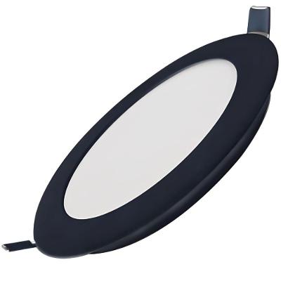 Painel LED de Embutir Super Eco Redondo 18W 2700K Bivolt Preto 02891B Ourolux