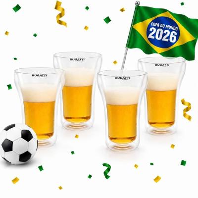 Kit 4 Copos para Cerveja e Caipirinha 350ml BGD350COPA4 Vidro Borossilicato Transparente Bugatti