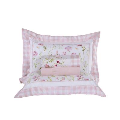Jogo de Lençol Lili Queen 4 Peças Micropercal 300 Fios Floral Rose Clara Luz Decora