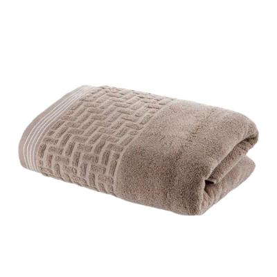 Toalha de Banho Super Soft Geométrico 70cmx1,40m Tecido Misto Macio Bege Corttex