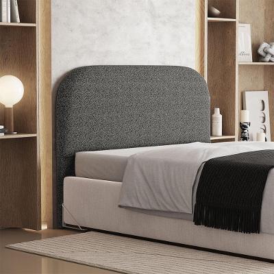 Cabeceira Queen Orgânica Lanna W01 para Box Madeira Maciça Linho Mescla Chumbo Lyam Decor