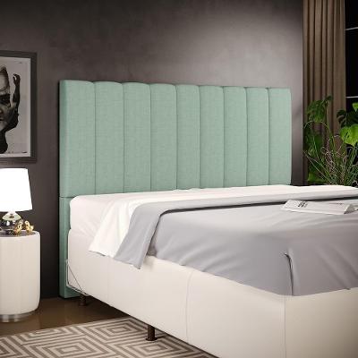 Cabeceira Queen Dália W01 Fixação no Box Madeira Maciça Linho Verde Menta Lyam Decor