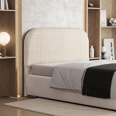 Cabeceira Casal Orgânica Lanna W01 140cm para Cama Box Madeira Maciça Linho Palha Lyam Decor