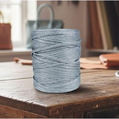 Fio Náutico para Artesanato Fio Náutico Premium 100% Poliéster 5mm 500g Cinza Prata Lurex