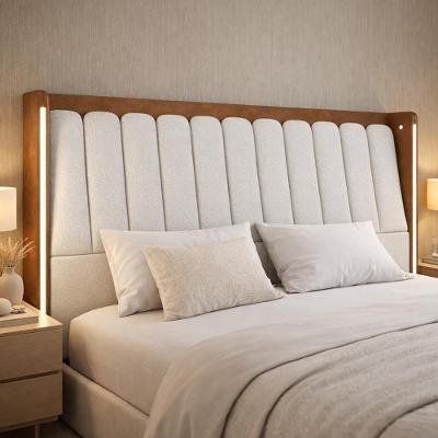 Cabeceira Casal Moan P05 140cm no Box MDF MDP Couro Sintético Marrom Lyam Decor