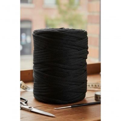 Fio Náutico para Crochê Premium 100% Poliéster 5mm 500g 2200 Tex Preto