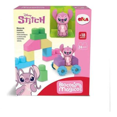 Blocos de Montar Angel Mágicos 1309 Infantil com Figura Personagem Rosa Elka