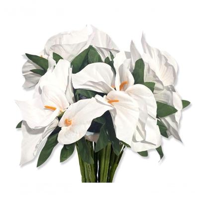 Kit 5 Mini Buquês Copo de Leite Branco Artificial para Arranjos Decorativos de Coração Shop