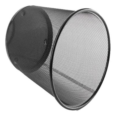 Lixeira Aramada Redondo 12L Metal Design Telado para Escritório e Casa Preto