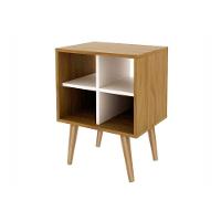 Mesa Lateral p/ Sala E1720 c/ 4 Nichos Natural/Off White - Tecno Mobili - 1