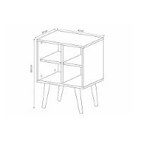 Mesa Lateral p/ Sala E1720 c/ 4 Nichos Natural/Off White - Tecno Mobili - 5
