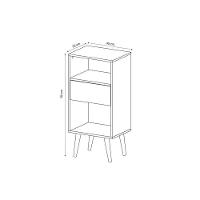 Mesa Lateral p/ Sala E1715 c/ 1 Gaveta e 2 Nichos Capuccino/Off White - Tecno Mobili - 3