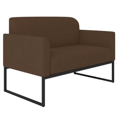 Poltrona Namoradeira Isabella G19 Decorativa Suede Marrom Preto Gran Belo