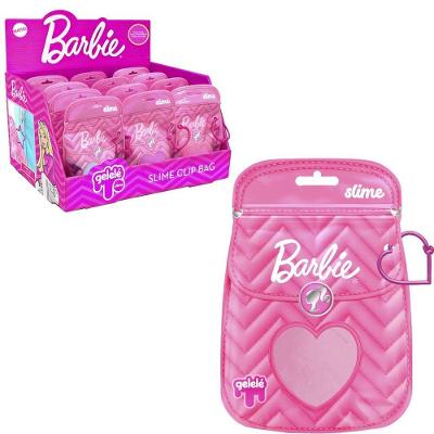 Slime Infantil Clip Bag Barbie Rosa Coração com Mini Bolsinha Rosa 180g Gelelé