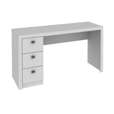 Mesa para Escritório Retangular ME4102 3 Gavetas MDP 136cm Branco Gran Belo