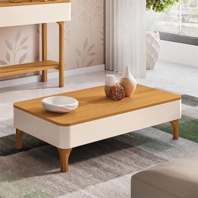 Mesa de Centro Ceci B01 Retangular MDF Madeira 100cm Off White Cinamomo Lyam Decor