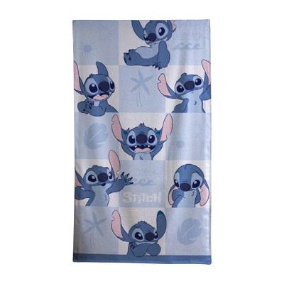 Toalha de Banho Infantil Stitch 70cm X 1,30m 100% Algodão Aveludada Azul Döhler