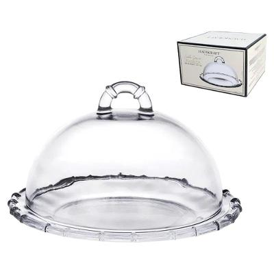 Queijeira em Vidro Porta Queijo Bamboo 20cm Transparente para Mesa Hauskraft