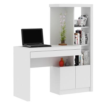 Mesa para Escritório ME4143 com Gaveta MDP 123cm Branco Gran Belo
