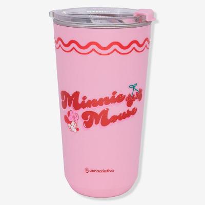Copo Térmico Copo Sky Minnie Mouse Baby Fruit 0,5L com Tampa Hermética Rosa Disney
