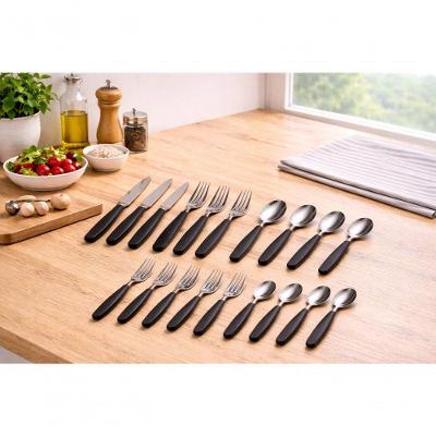 Conjunto de Talheres Avulsos 120 Peças Aço Inox Preto Fratelli