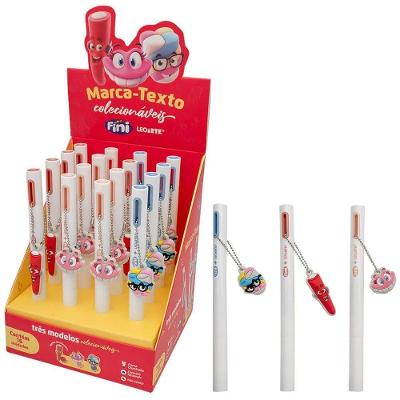 Marca-Texto com Pingente Fini Leoarte com Indicador de Tinta Formato Redondo 1 Unidade