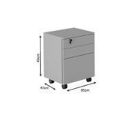 Multiuso Escritório Me4148 C/ 3 Gavetas E 1 C/ Chave Branco - Tecno Mobili - 3