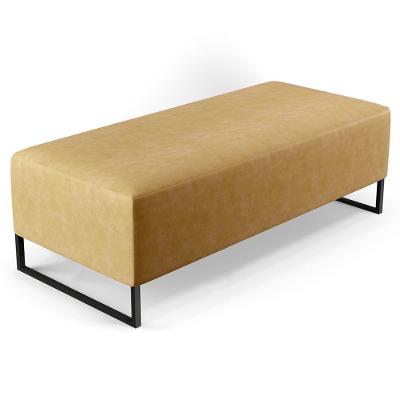 Puff Bali W01 Retangular Assento Espuma Couro Sintético Fendi Lyam Decor