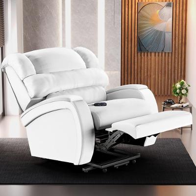 Poltrona Reclinável Elétrica Kylie G23 com Elevação Lift Couro Sintético Branco Gran Belo