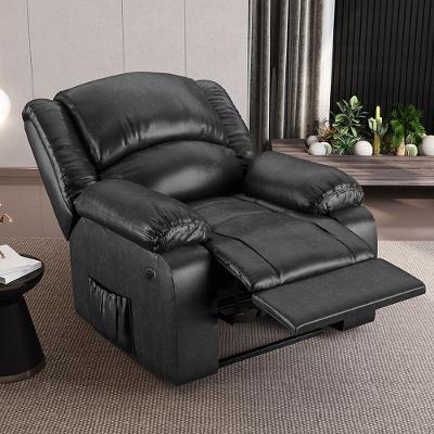Poltrona Madrid G23 Reclinável Elétrica com Massagem Usb Pu Preto Brilho Gran Belo