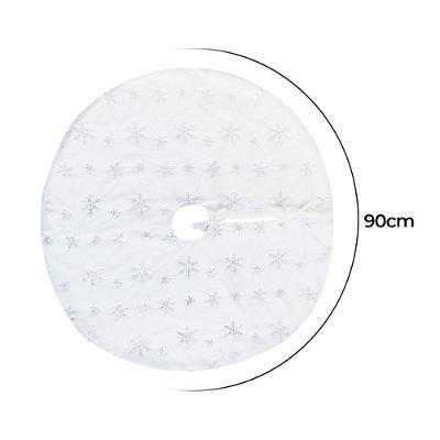 Saia para Árvore de Natal de Veludo Pelo Alto Branco 90cm Decorativa Wincy