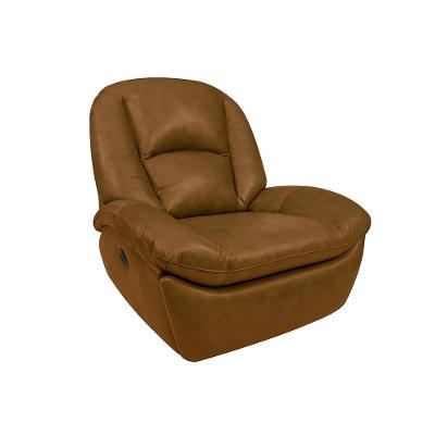 Poltrona Reclinável Carrie G40 Manual Giratória Couro com Assento Retrátil Caramelo Manchado Gran