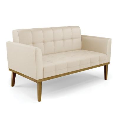 Poltrona Namoradeira Karen G19 Decorativa Corino Espuma D-23 Bege Gran Belo