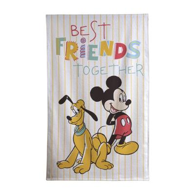 Toalha de Banho Infantil Mickey Felpuda 70cm X 1,15m Algodão Amarelo Döhler
