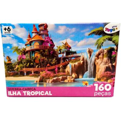 Quebra Cabeça Infantil Ilha Tropical 160 Peças 6380 Educativo Mini Toys