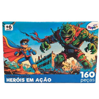 Quebra Cabeça Infantil 6376 Heróis Ação 160 Peças Educativo Mini Toys