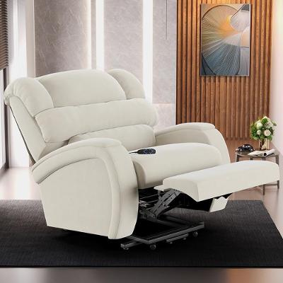 Poltrona Reclinável Elétrica Kylie G23 com Elevação Lift Veludo Bege Gran Belo
