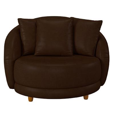 Poltrona Galáxia G45 Decorativa em Corino com Almofadas Confortáveis Marrom Gran Belo