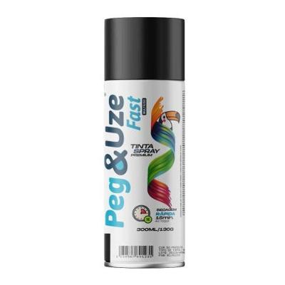Spray de Pintura Peg & Uze Uso Geral para Plástico Preto Brilho Chesiquímica