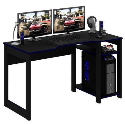 Mesa para Escritório Gamer ME4152 Home Office MDF-MDP 136cm Preto-azul Gran Belo