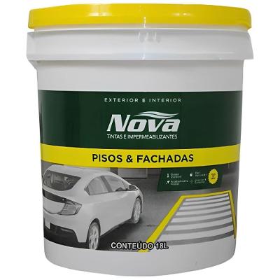 Tinta Acrílica para Piso e Fachadas Demarcação Branco Balde 18L Nova Tintas