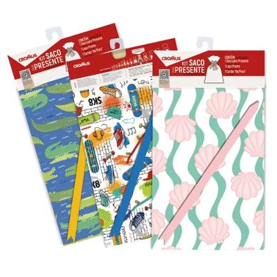 Saco de Presente Cromus Infanto Juvenil 35x54cm Kit 1 Unidade Colorido