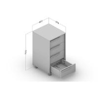 Multiuso Escritório Maia c/ 4 Gavetas e Rodízios Preto - Politorno - 2