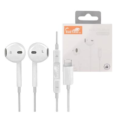 Fone de Ouvido Intra Auricular com Fio e Microfone Conexão Lightning Branco