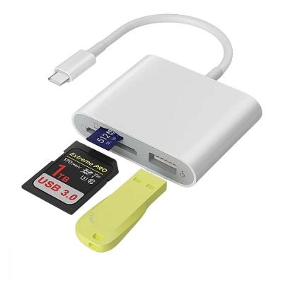 Adaptador Otg Usb Tipo-C com Leitor de Cartão Sd e Tf e Porta Usb-A Kapbom