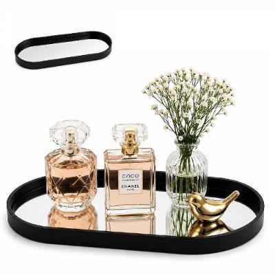 Bandeja Decorativa Espelhada 30x12cm para Perfumes e Cosméticos Preto Yeet